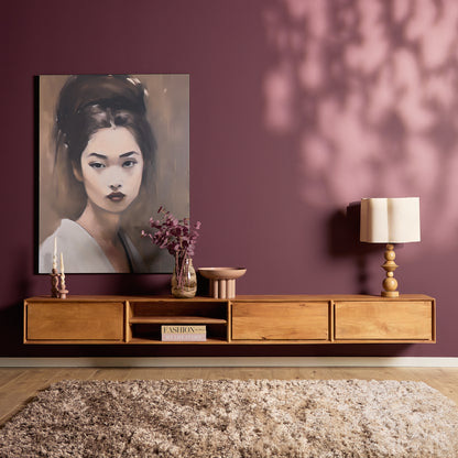 Mobile TV sospeso Ambiance in legno di mango naturale 120 cm Starfurn