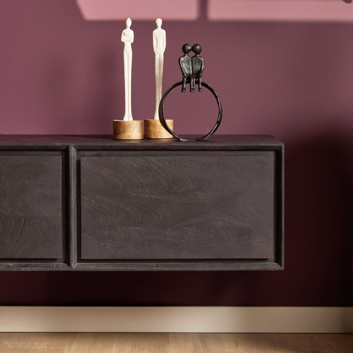 Mobile TV sospeso Ambiance in legno di mango naturale 120 cm Starfurn