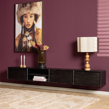 Mobile TV sospeso Ambiance in legno di mango naturale 120 cm Starfurn