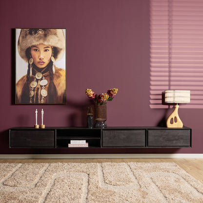Mobile TV sospeso Ambiance in legno di mango naturale 120 cm Starfurn