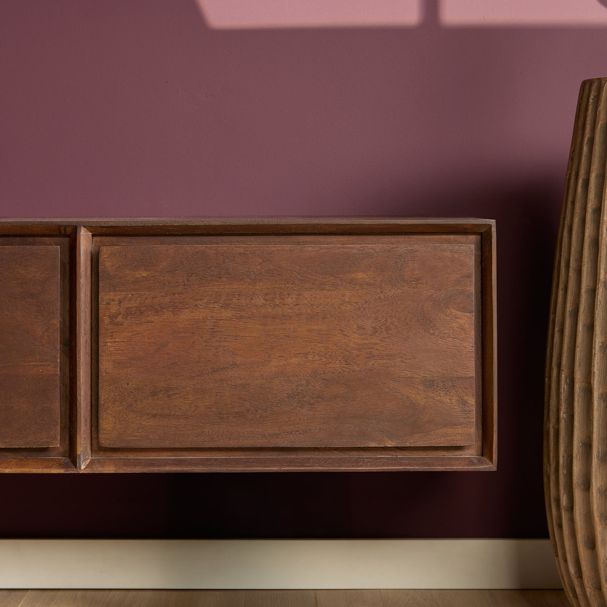 Mobile TV sospeso Ambiance in legno di mango naturale 120 cm Starfurn