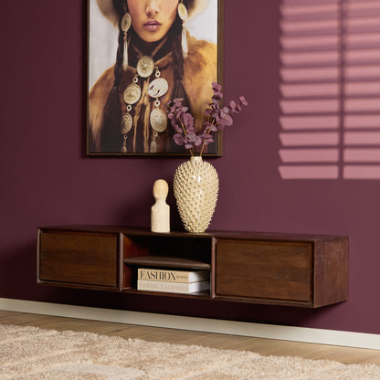 Mobile TV sospeso Ambiance in legno di mango naturale 120 cm Starfurn