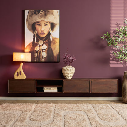 Mobile TV sospeso Ambiance in legno di mango naturale 120 cm Starfurn