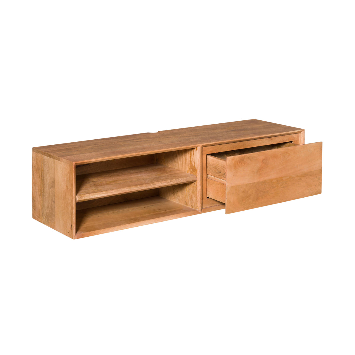 Mobile TV sospeso Ambiance in legno di mango naturale 120 cm Starfurn