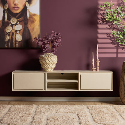 Mobile TV sospeso Ambiance in legno di mango naturale 120 cm Starfurn