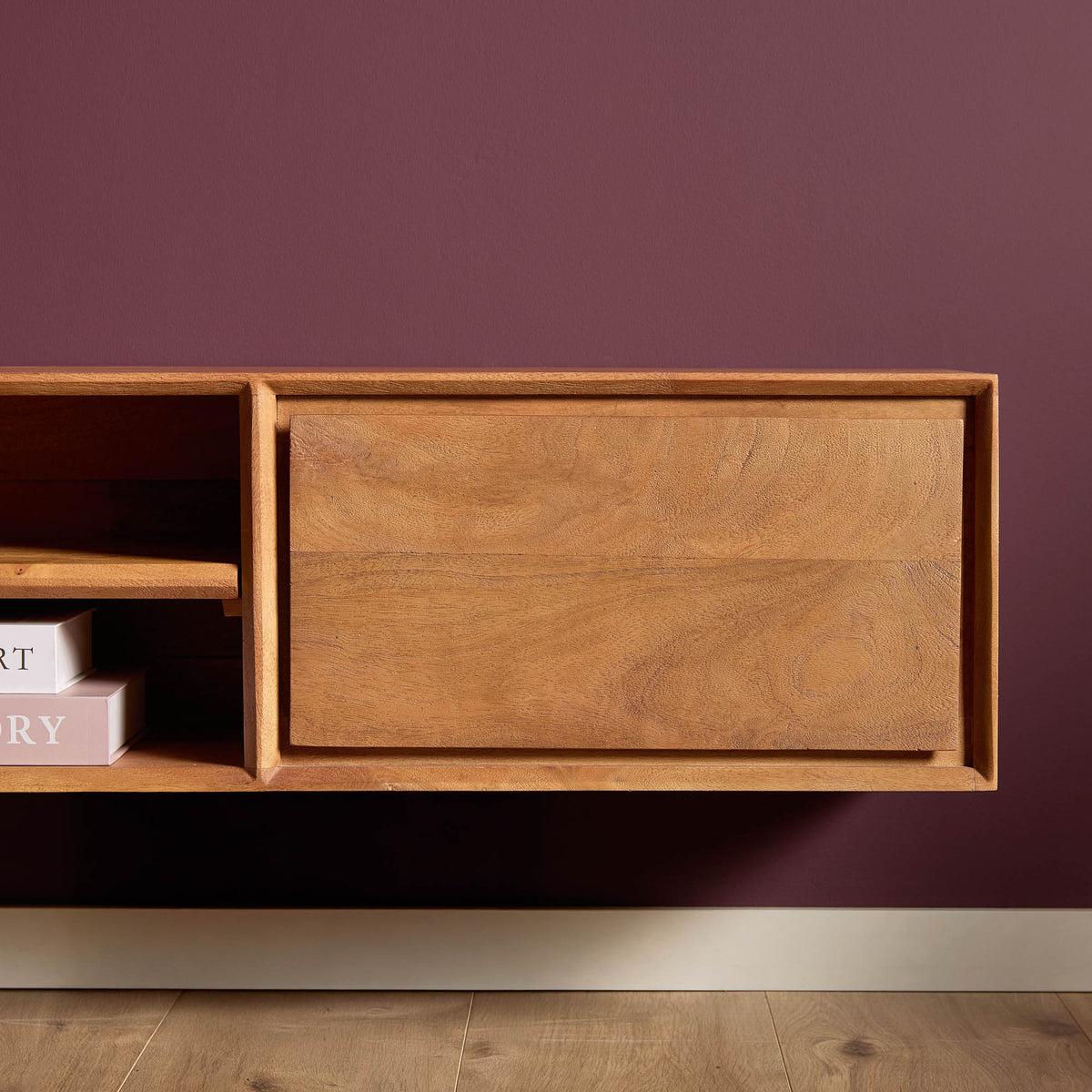 Mobile TV sospeso Ambiance in legno di mango naturale 160 cm Starfurn