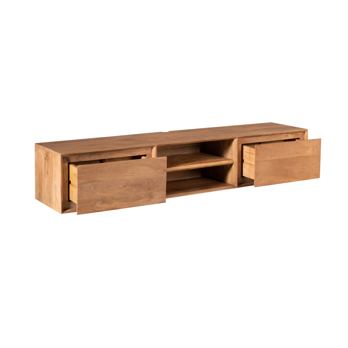 Mobile TV sospeso Ambiance in legno di mango naturale 160 cm Starfurn