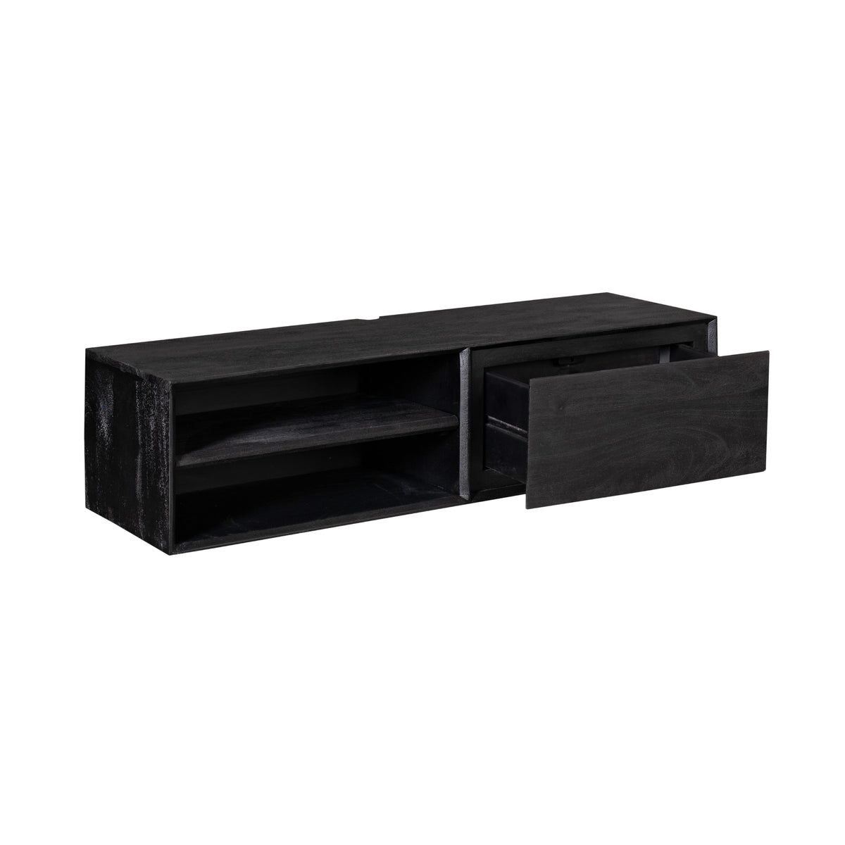 Mobile TV sospeso Ambiance Legno di Mango Nero 120cm Starfurn