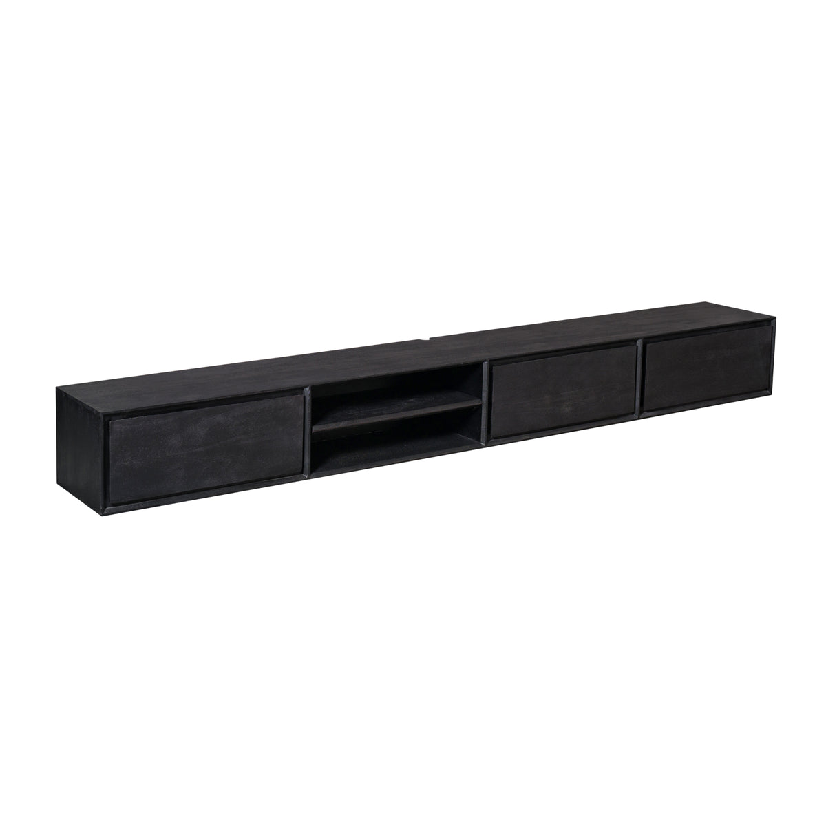 Mobile TV sospeso Ambiance in legno di mango nero 240 cm Starfurn