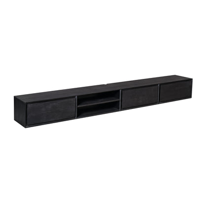 Mobile TV sospeso Ambiance in legno di mango nero 240 cm Starfurn