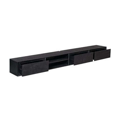 Mobile TV sospeso Ambiance in legno di mango nero 240 cm Starfurn