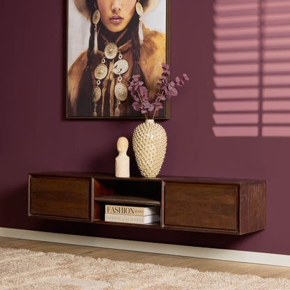 Mobile TV sospeso Ambiance in legno di mango marrone 160 cm Starfurn