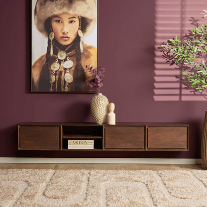 Mobile TV sospeso Ambiance in legno di mango marrone 200 cm Starfurn