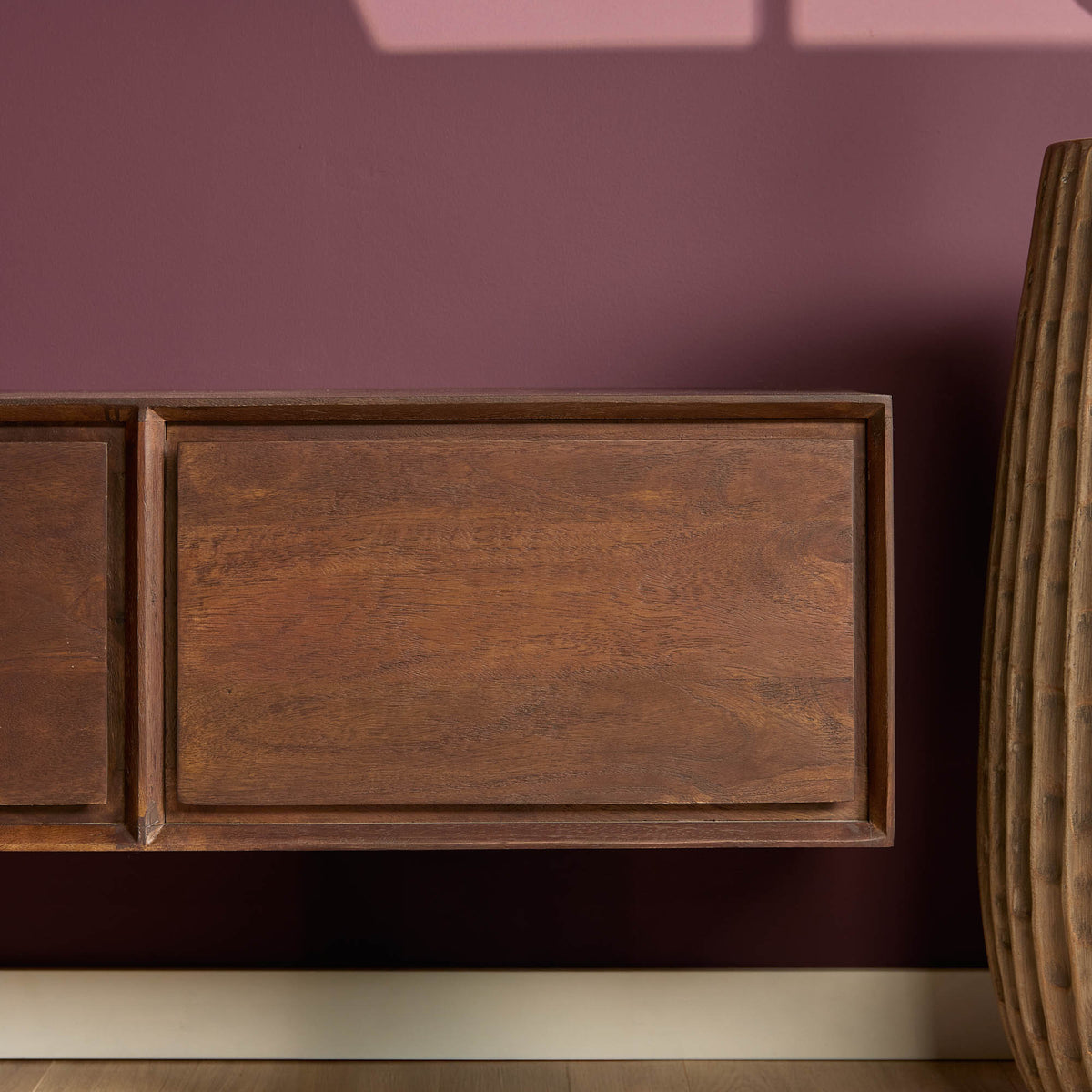 Mobile TV sospeso Ambiance in legno di mango marrone 200 cm Starfurn