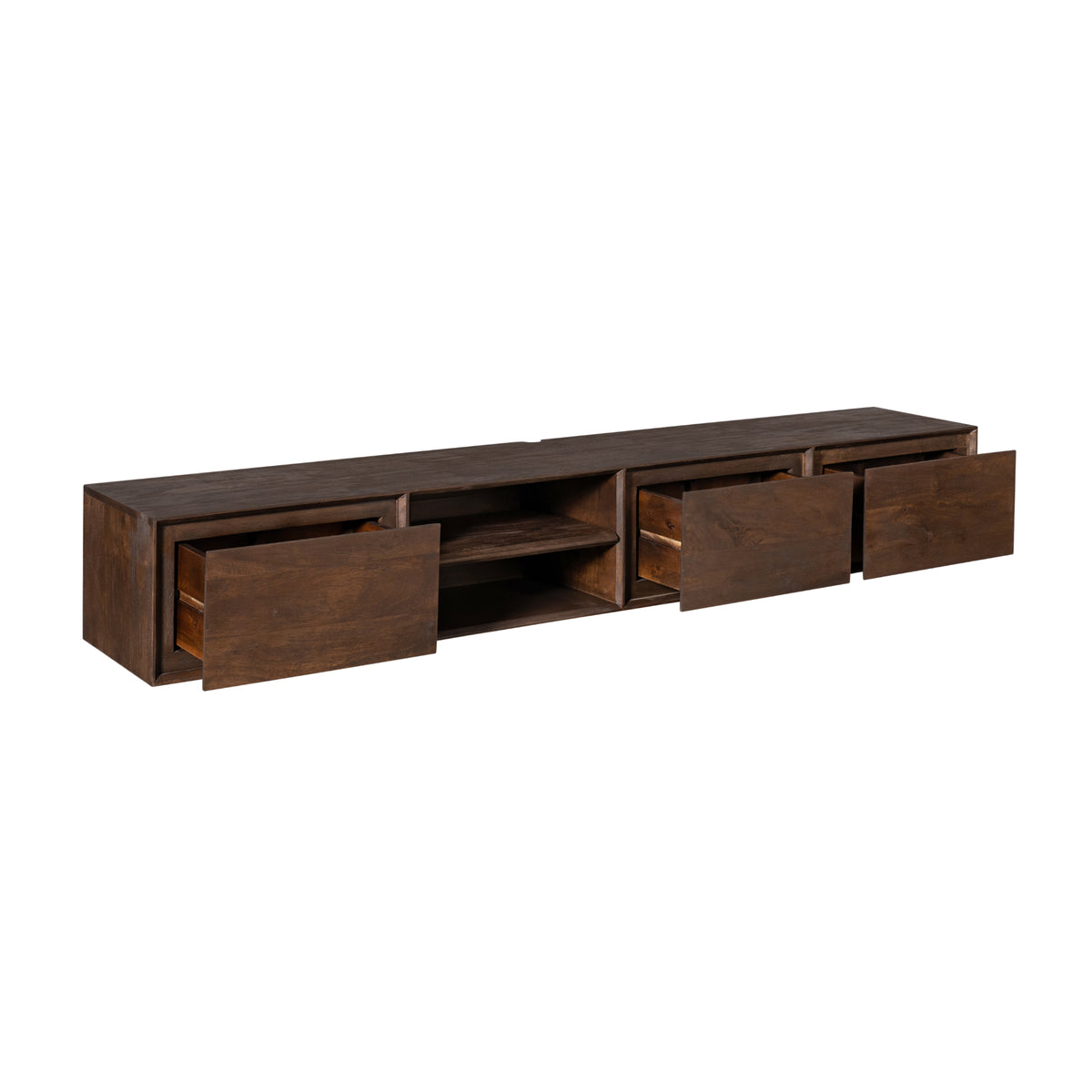 Mobile TV sospeso Ambiance in legno di mango marrone 200 cm Starfurn