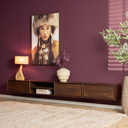 Mobile TV sospeso Ambiance in legno di mango marrone 280 cm Starfurn