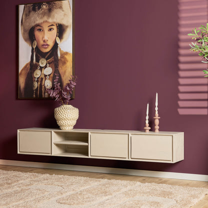 Mobile TV sospeso Ambiance Legno di Mango Sabbia 200cm Starfurn