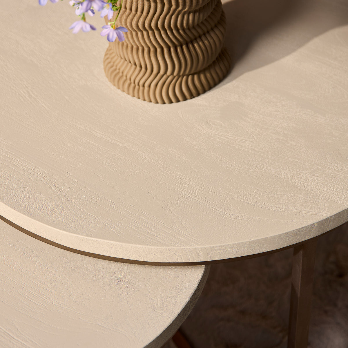 Set di 3 tavolini da salotto Madison in legno di mango color sabbia Starfurn