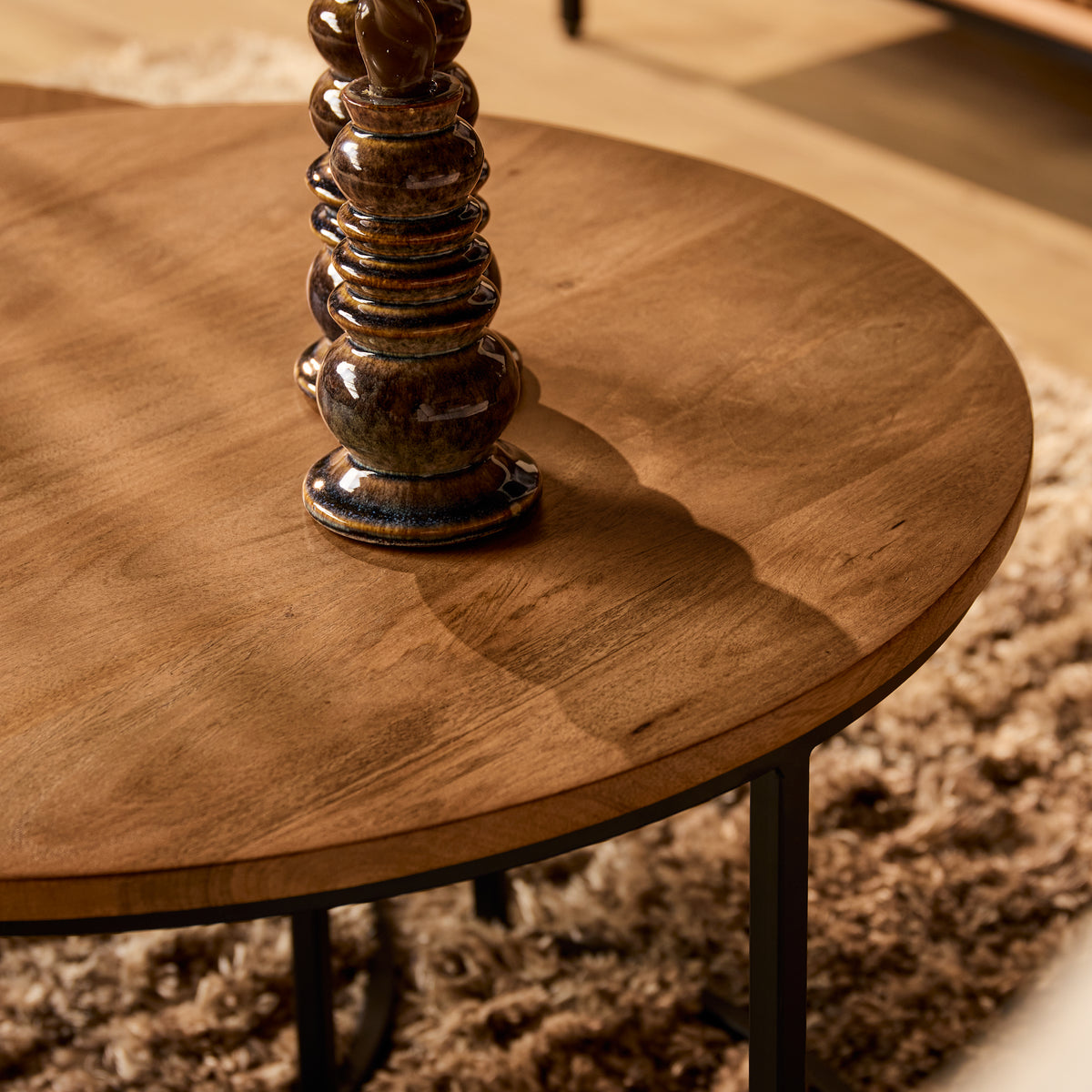 Set di 2 tavolini da salotto Madison in legno di mango naturale Starfurn