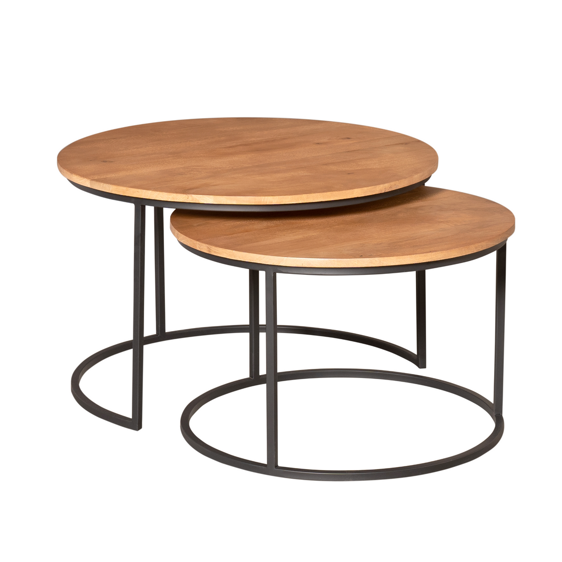 Set di 2 tavolini da salotto Madison in legno di mango naturale Starfurn