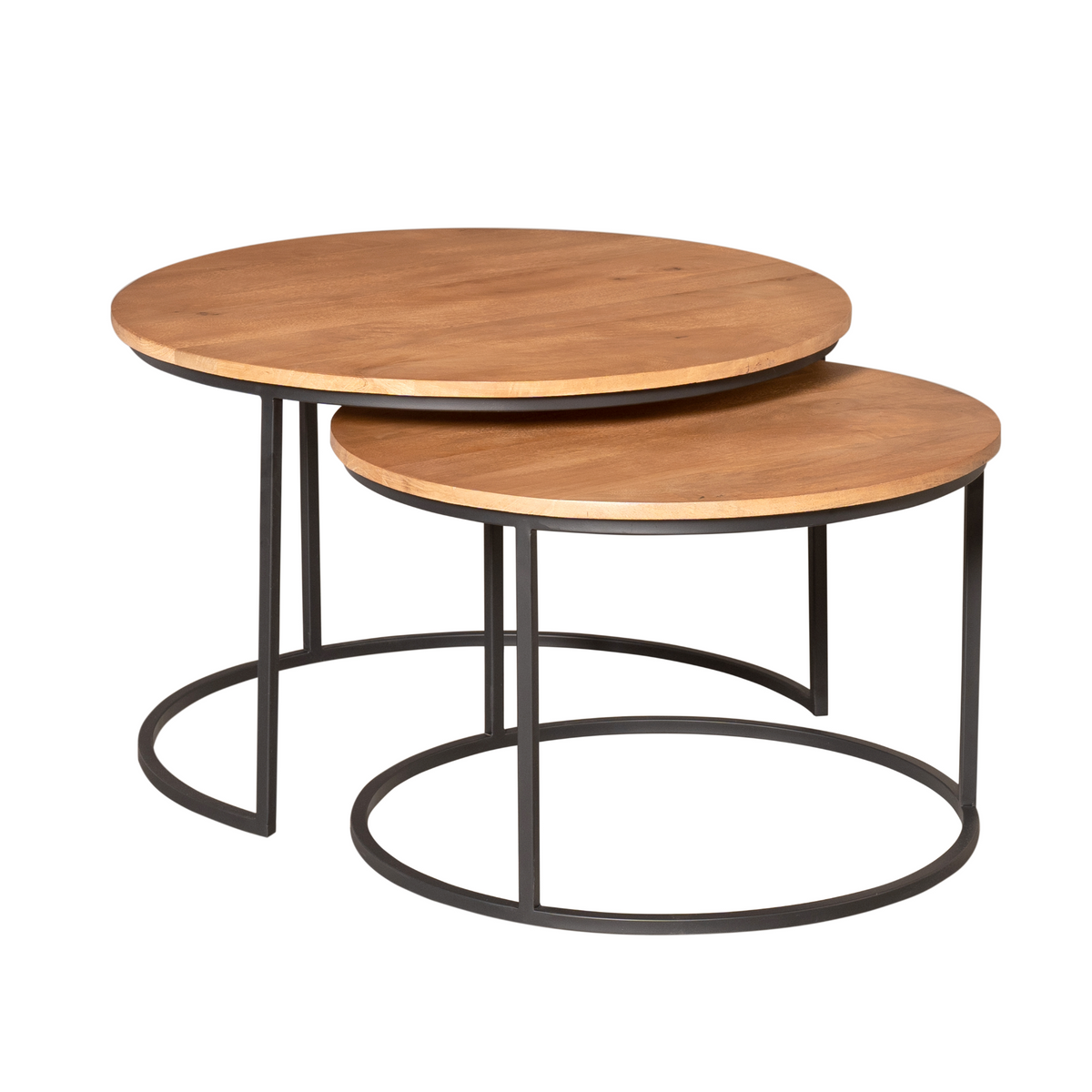 Set di 2 tavolini da salotto Madison in legno di mango naturale Starfurn