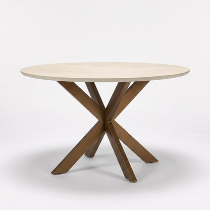 Tavolo da pranzo Madison in legno di mango color sabbia, rotondo, 130 cm, Starfurn