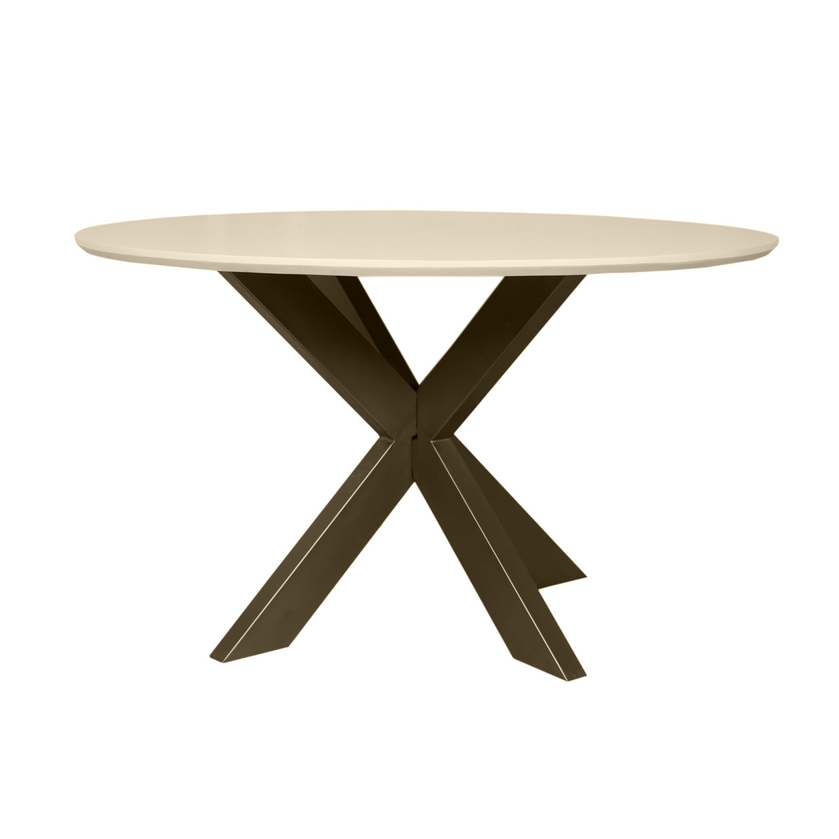 Tavolo da pranzo Madison in legno di mango color sabbia, rotondo, 130 cm, Starfurn