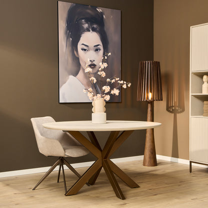 Tavolo da pranzo Madison in legno di mango color sabbia, rotondo, 150 cm, Starfurn