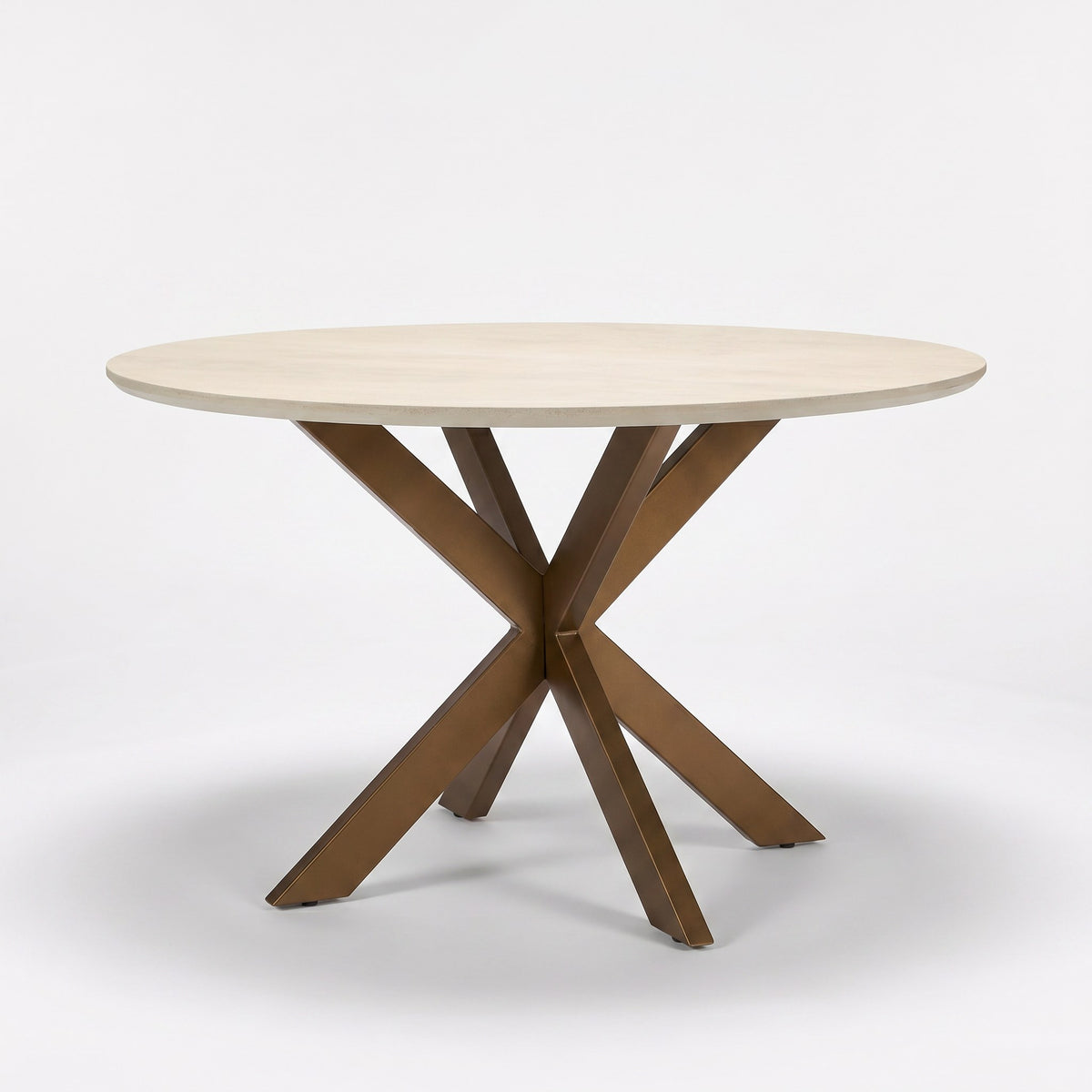 Tavolo da pranzo Madison in legno di mango color sabbia, rotondo, 110 cm, Starfurn