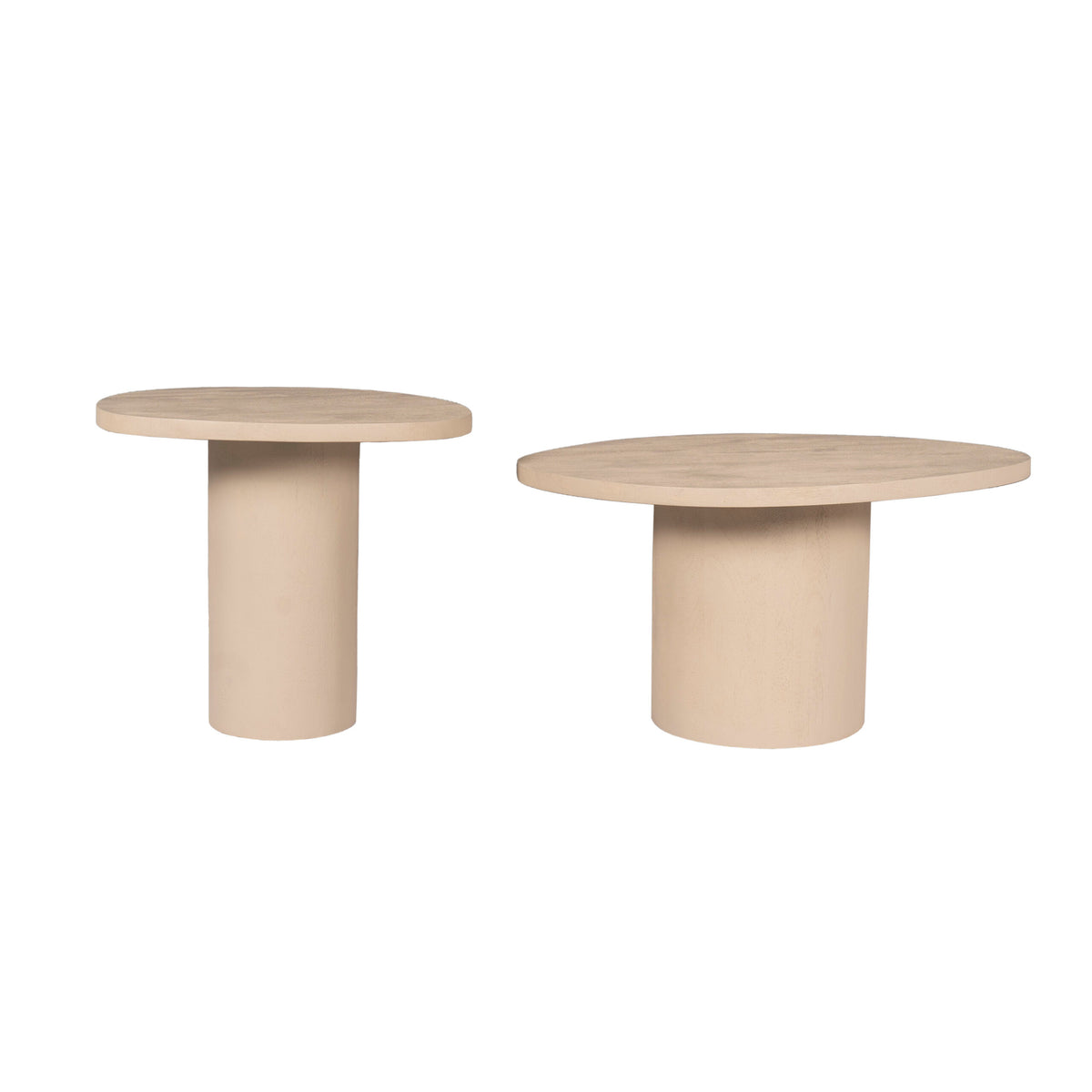 Set di 2 tavolini da salotto Mirre in legno di mango color sabbia Starfurn