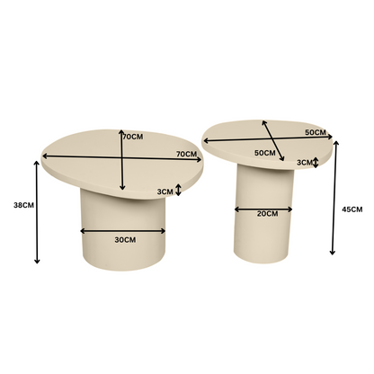 Set di 2 tavolini da salotto Mirre in legno di mango color sabbia Starfurn