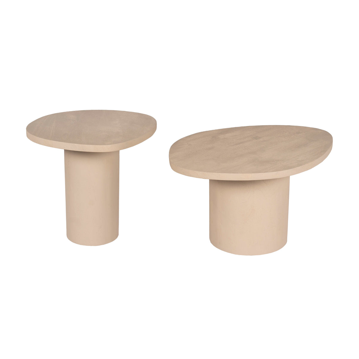 Set di 2 tavolini da salotto Mirre in legno di mango color sabbia Starfurn