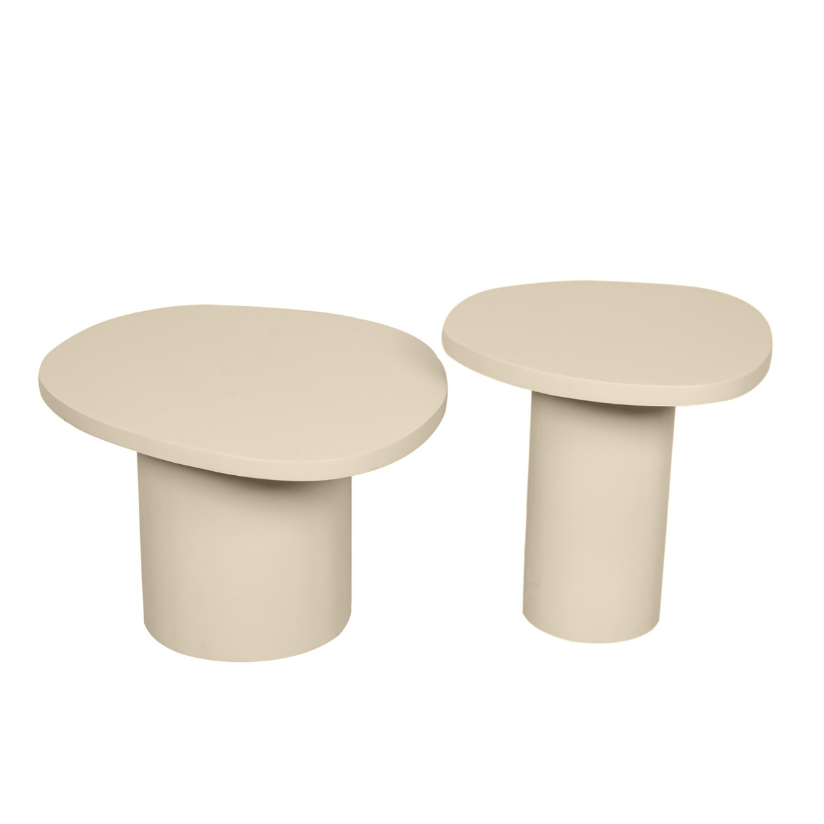 Set di 2 tavolini da salotto Mirre in legno di mango color sabbia Starfurn