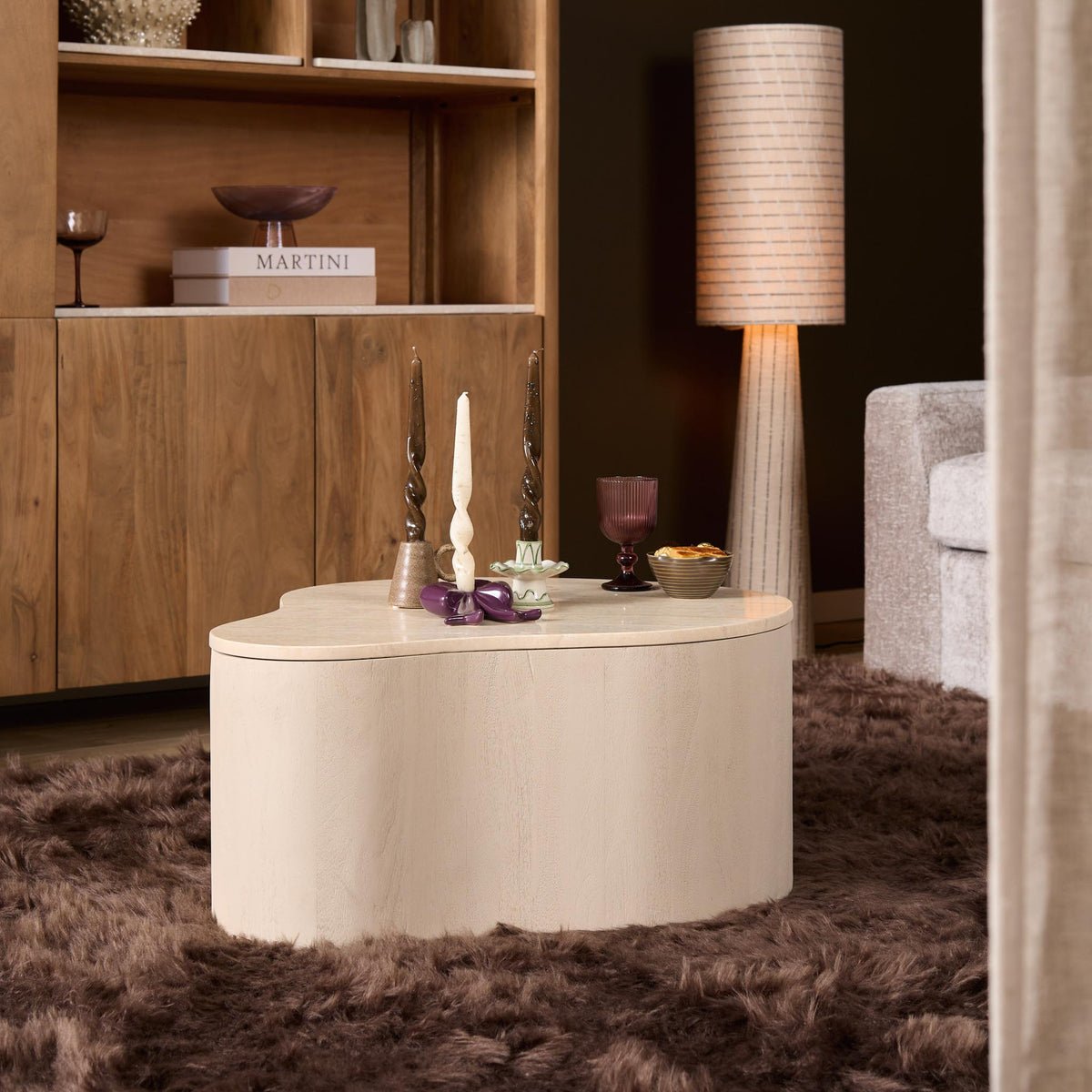 Tavolino da salotto Lovi in legno di mango color sabbia, 77 cm, Starfurn