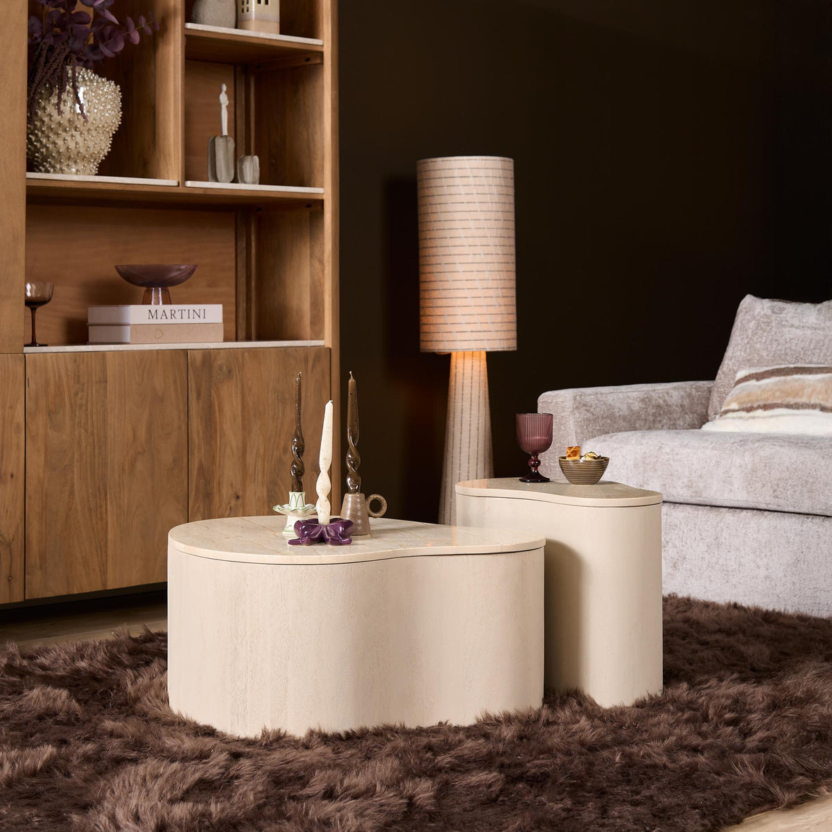 Tavolino da salotto Lovi in legno di mango color sabbia, 77 cm, Starfurn