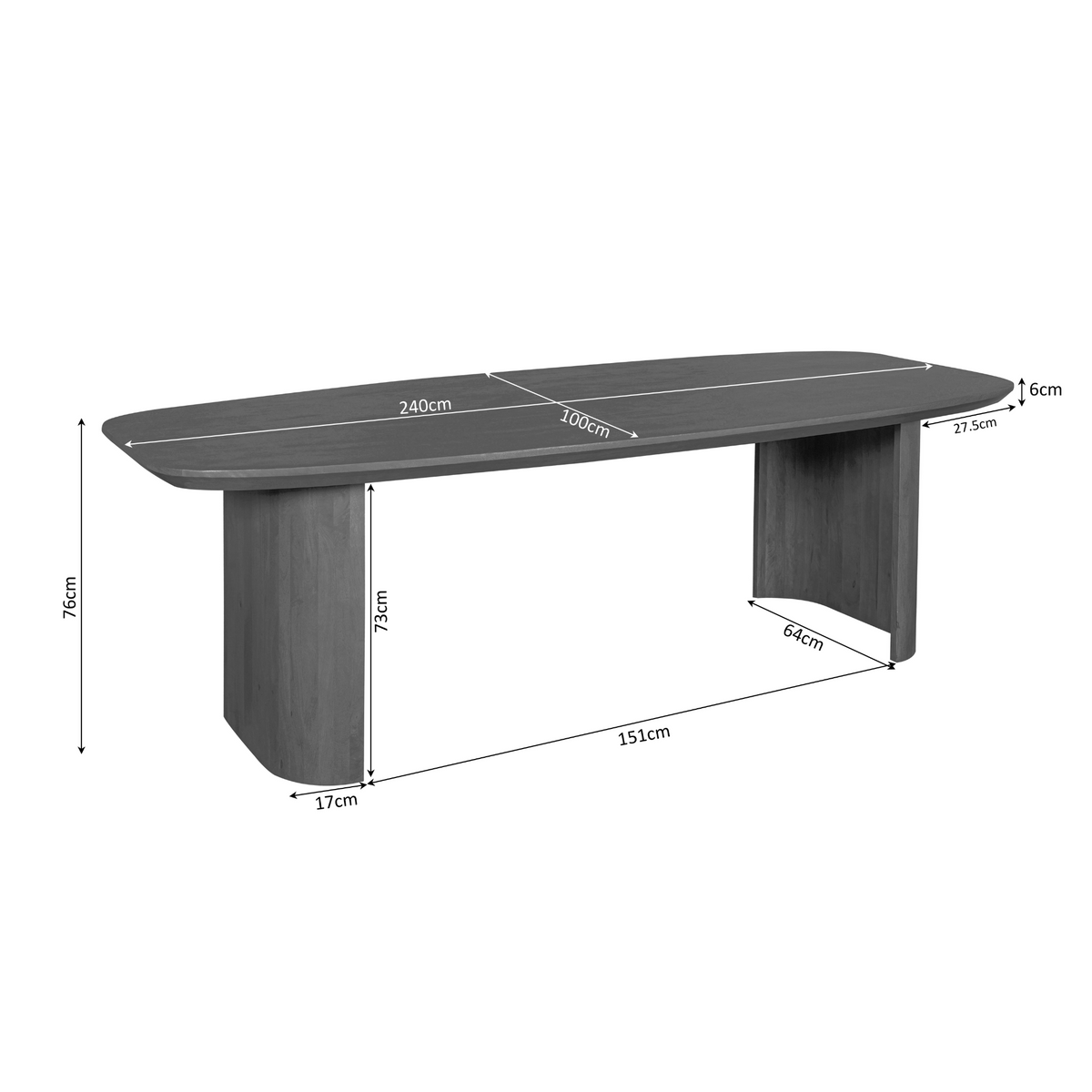 Tavolo da pranzo Maré in legno di mango marrone, 240 cm, Starfurn