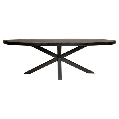 Tavolo da pranzo Denver in legno di mango nero ovale 240 cm Starfurn