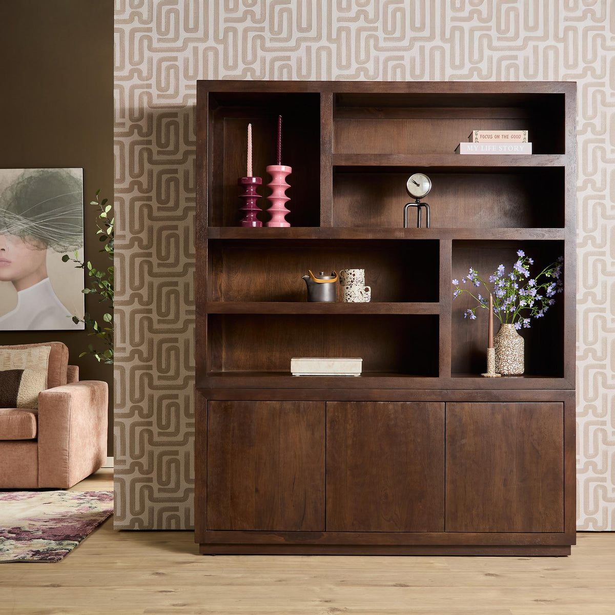 Vetrina Bruxelles in legno di mango marrone 160 cm Starfurn