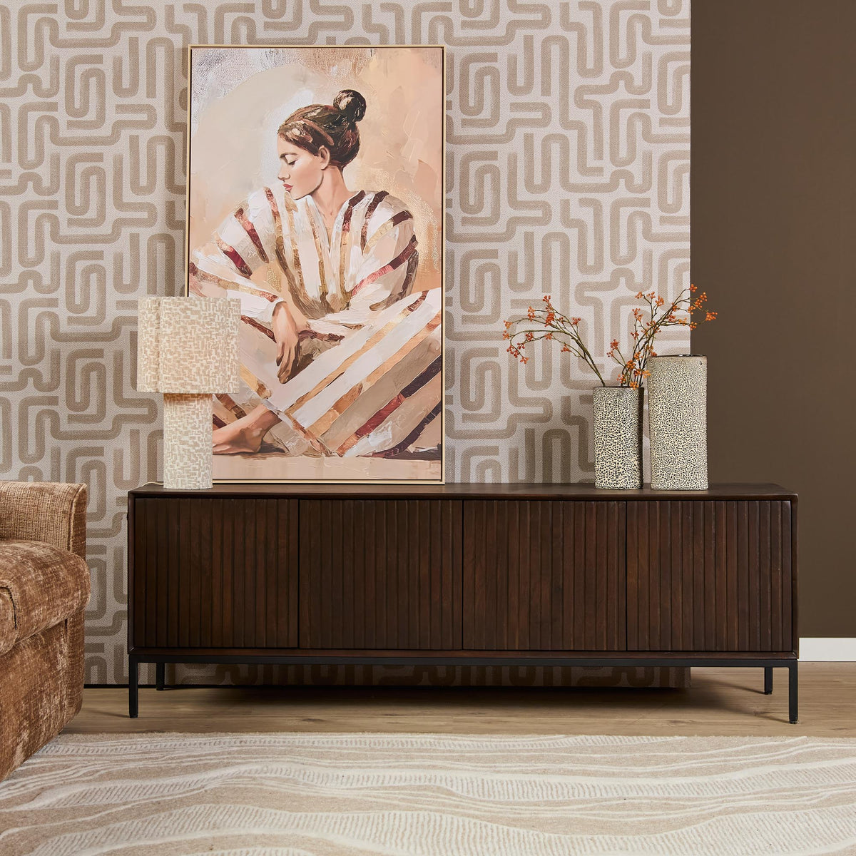 Mobile TV Madison in legno di mango marrone 165 cm Starfurn