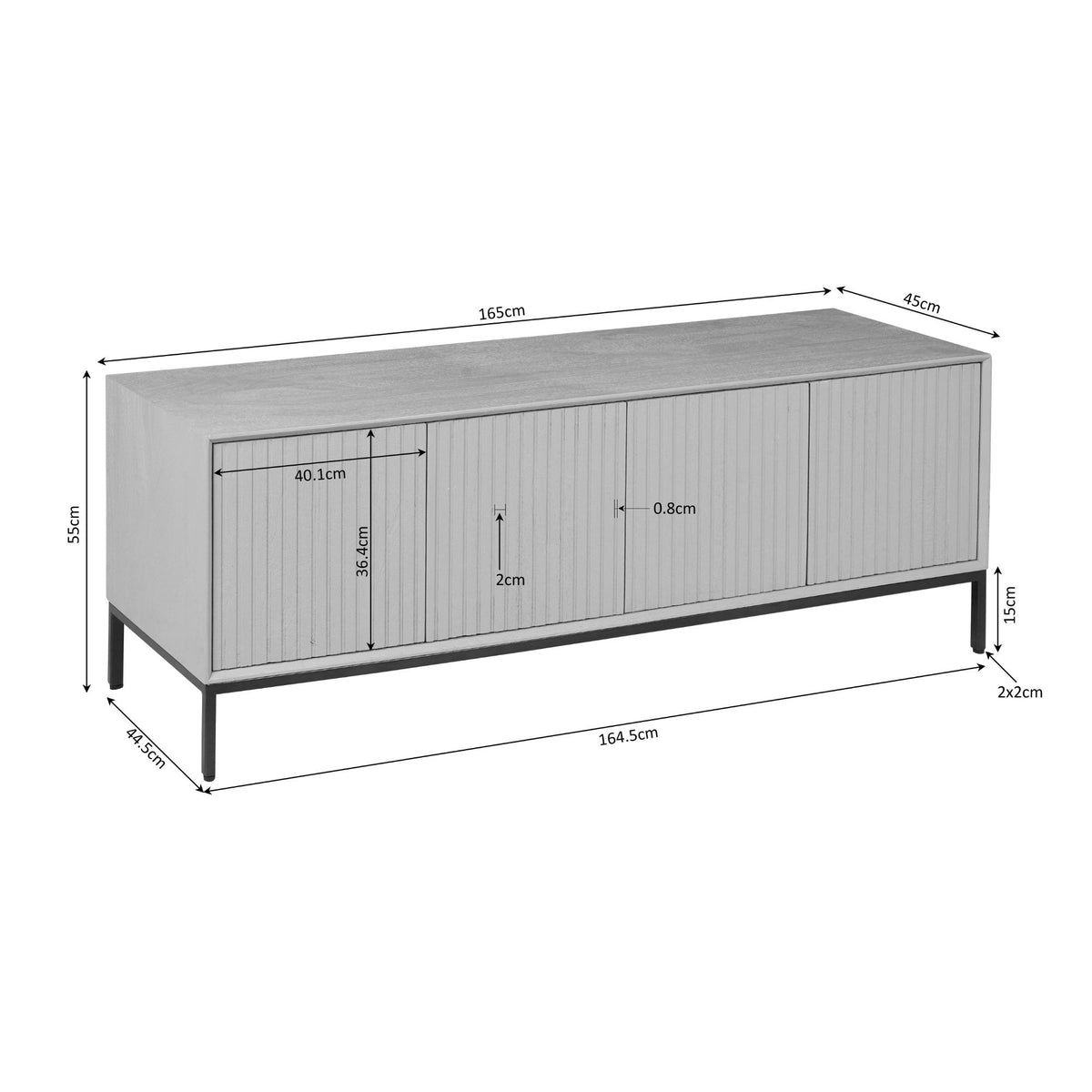 Mobile TV Madison in legno di mango marrone 165 cm Starfurn