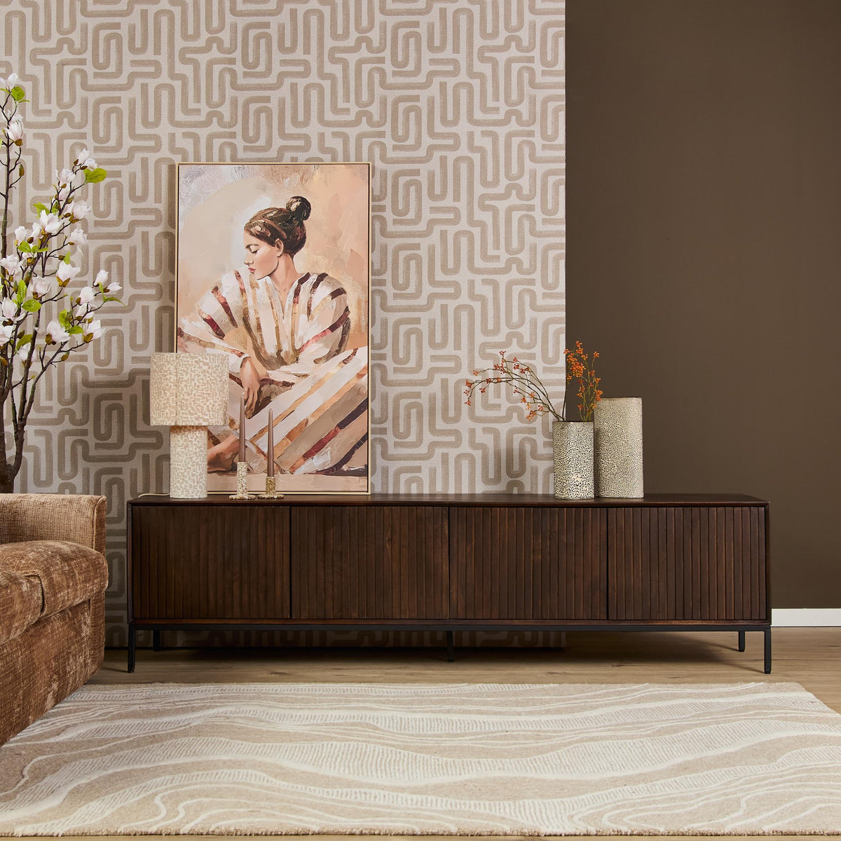 Mobile TV Madison in legno di mango marrone 210 cm Starfurn