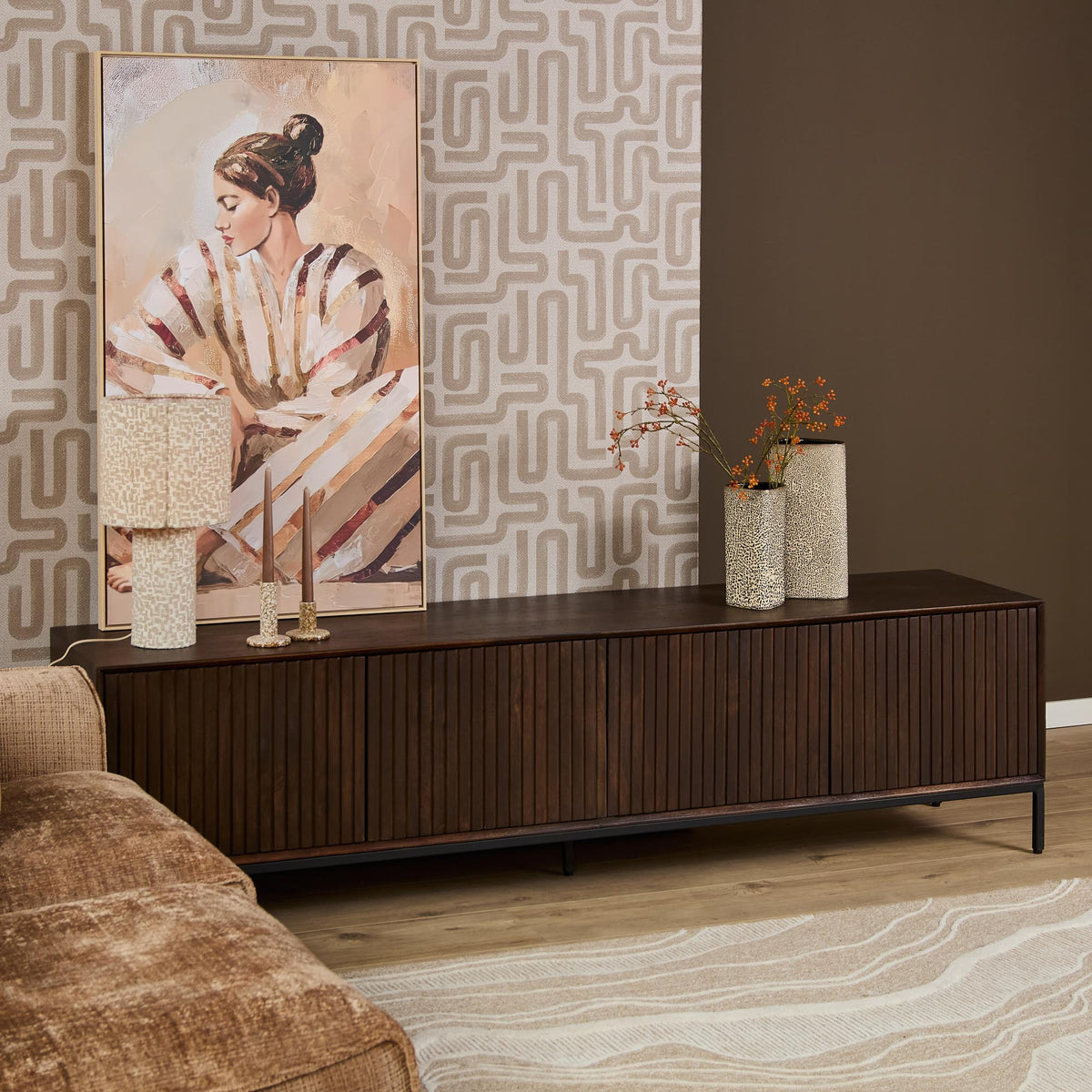 Mobile TV Madison in legno di mango marrone 210 cm Starfurn