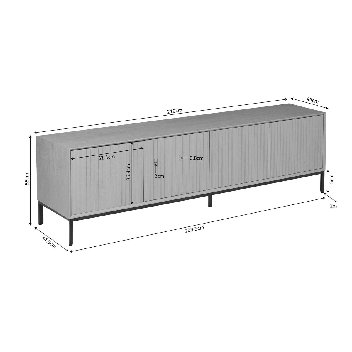 Mobile TV Madison in legno di mango marrone 210 cm Starfurn
