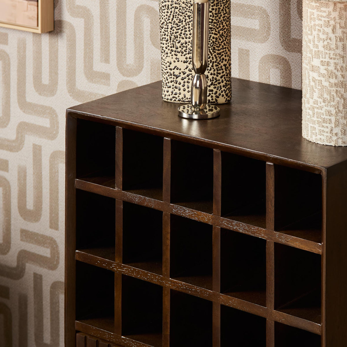 Cantinetta portavini Madison in legno di mango marrone 55 cm Starfurn
