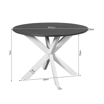 Tavolo da pranzo Madison in legno di mango naturale rotondo 130 cm Starfurn