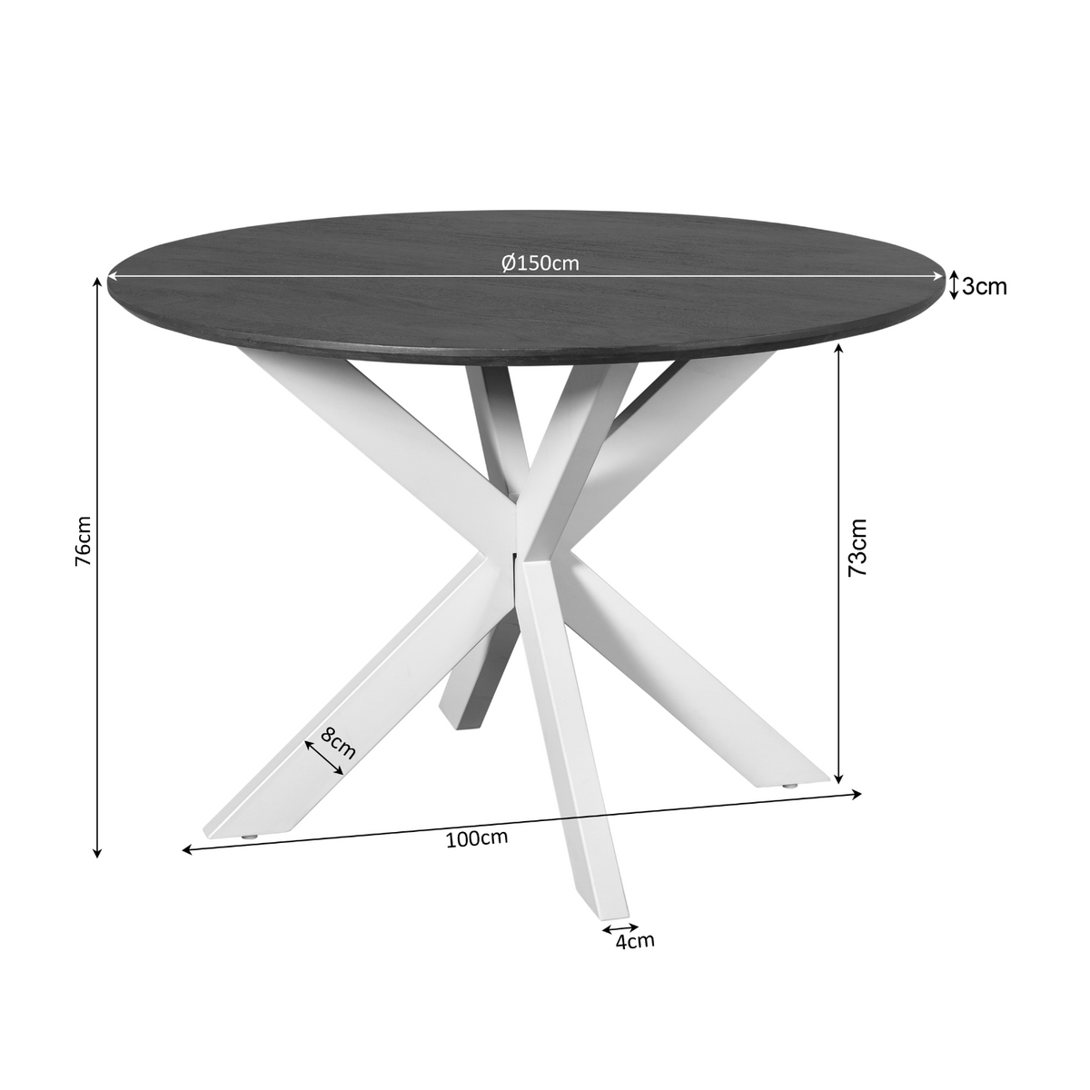 Tavolo da pranzo Madison in legno di mango naturale rotondo 150 cm Starfurn