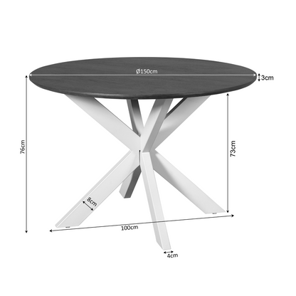 Tavolo da pranzo Madison in legno di mango naturale rotondo 150 cm Starfurn
