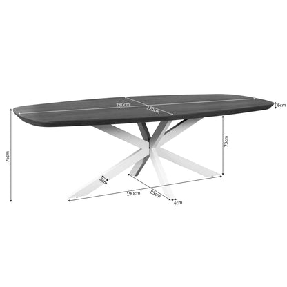 Tavolo da pranzo Madison in legno di mango naturale, ovale danese, 280 cm, Starfurn