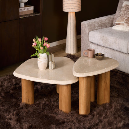 Tavolino Nuvé Botticino Marmo Naturale 60cm Starfurn