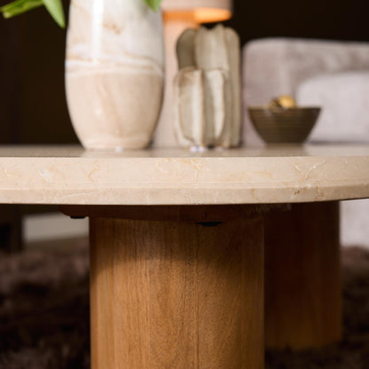 Tavolino da salotto Nuvé Botticino Marmo Naturale 84cm Starfurn